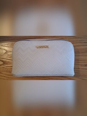 NWOT Missoni & Delta Cream ZigZig Asymetric Travel Cosmetic Makeup Beauty Bag